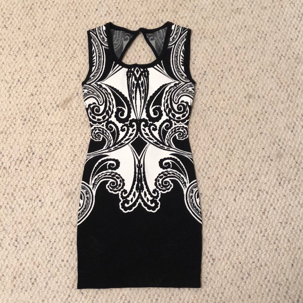 Black and white mini dress